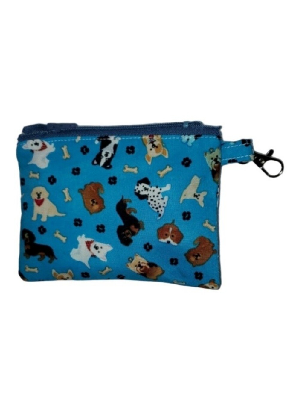 Handmade Zipper Pouch with Key Clip